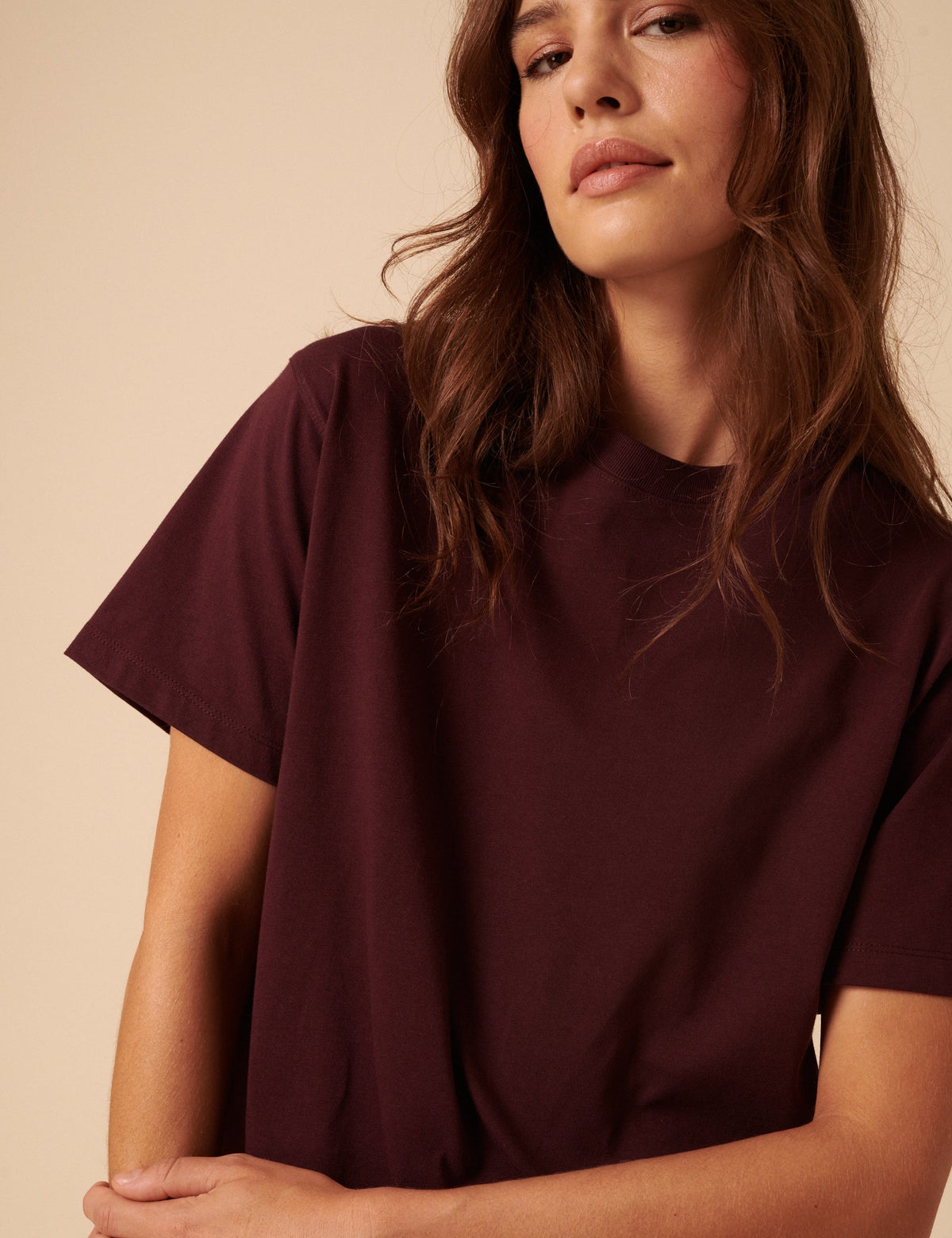 Burgundy Boxy T-Shirt