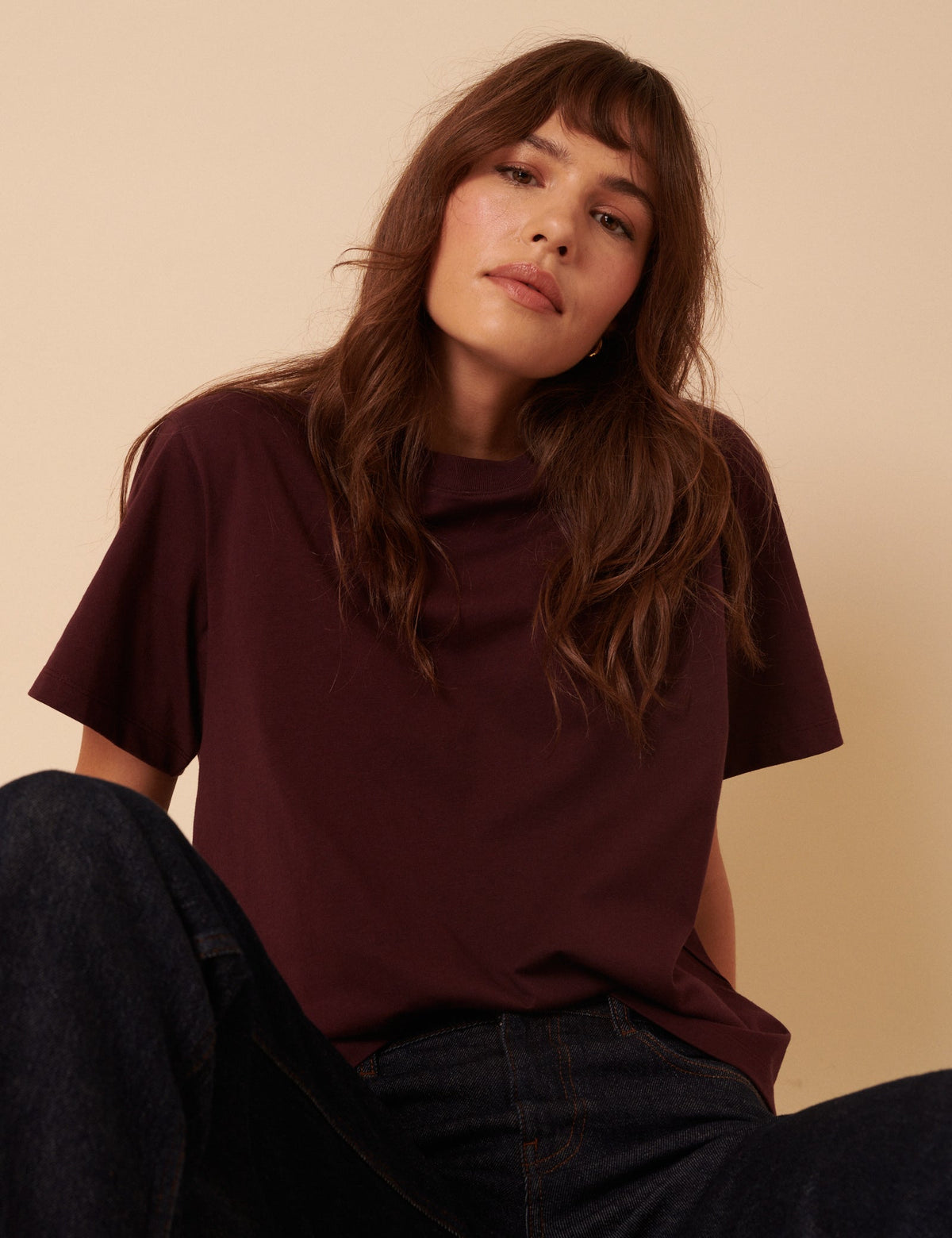Burgundy Boxy T-Shirt