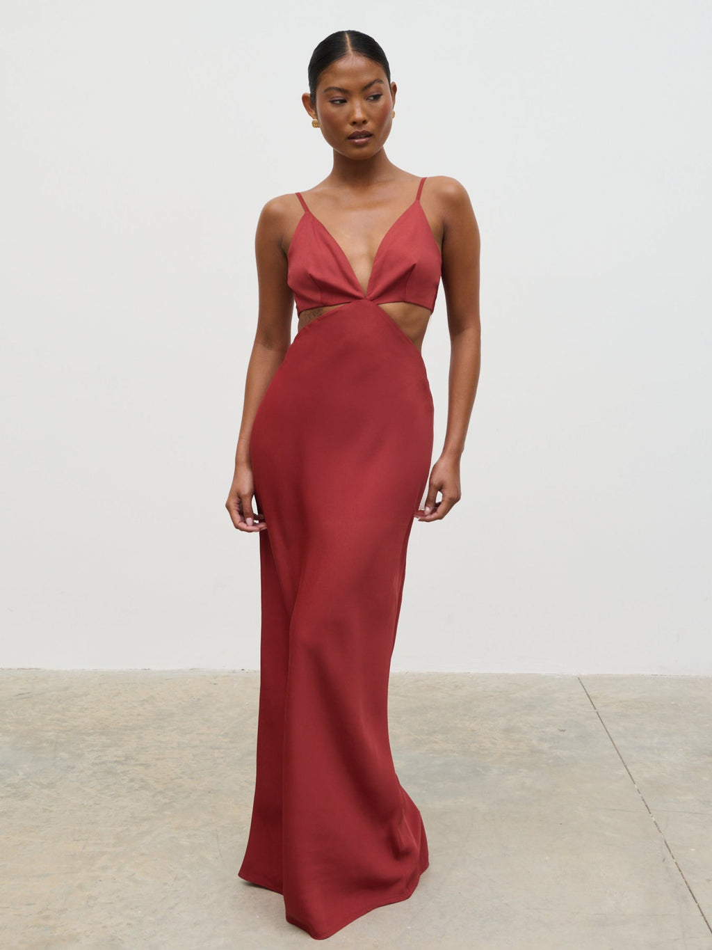 Nellie Cut Out Maxi Dress - Rust