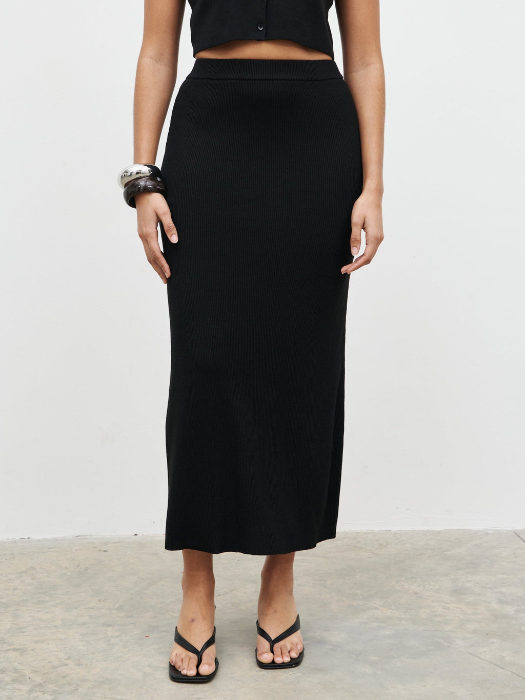 Reese Midaxi Knit Skirt - Black