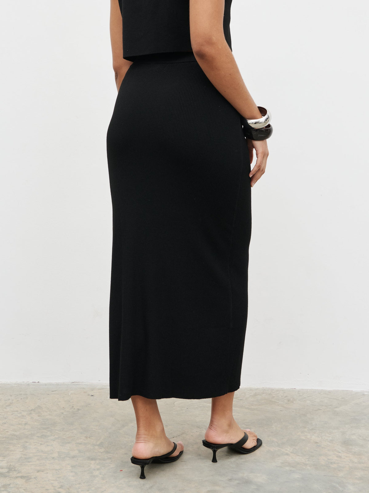 Reese Midaxi Knit Skirt - Black