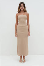 Reese Bandeau Knit Top - Beige