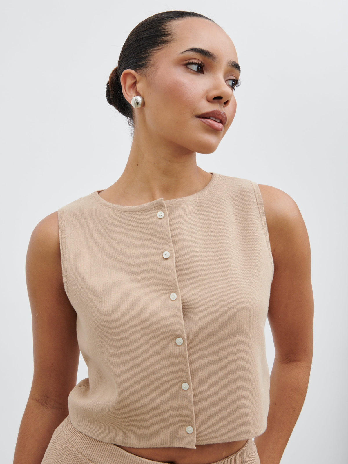 Reese Knit Waistcoat - Beige