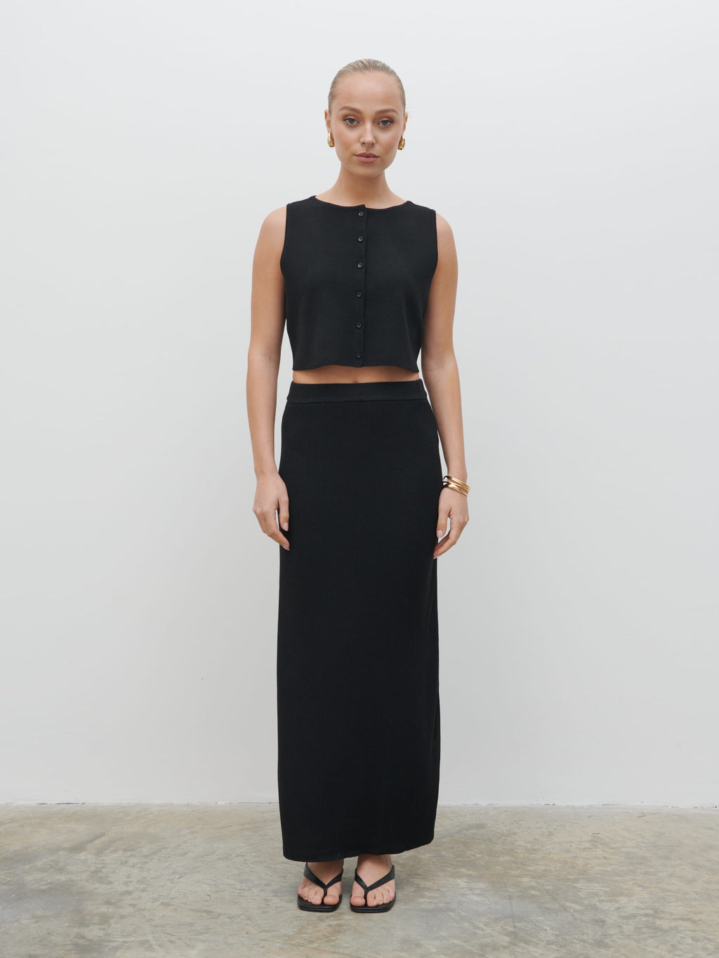 Reese Knit Waistcoat - Black