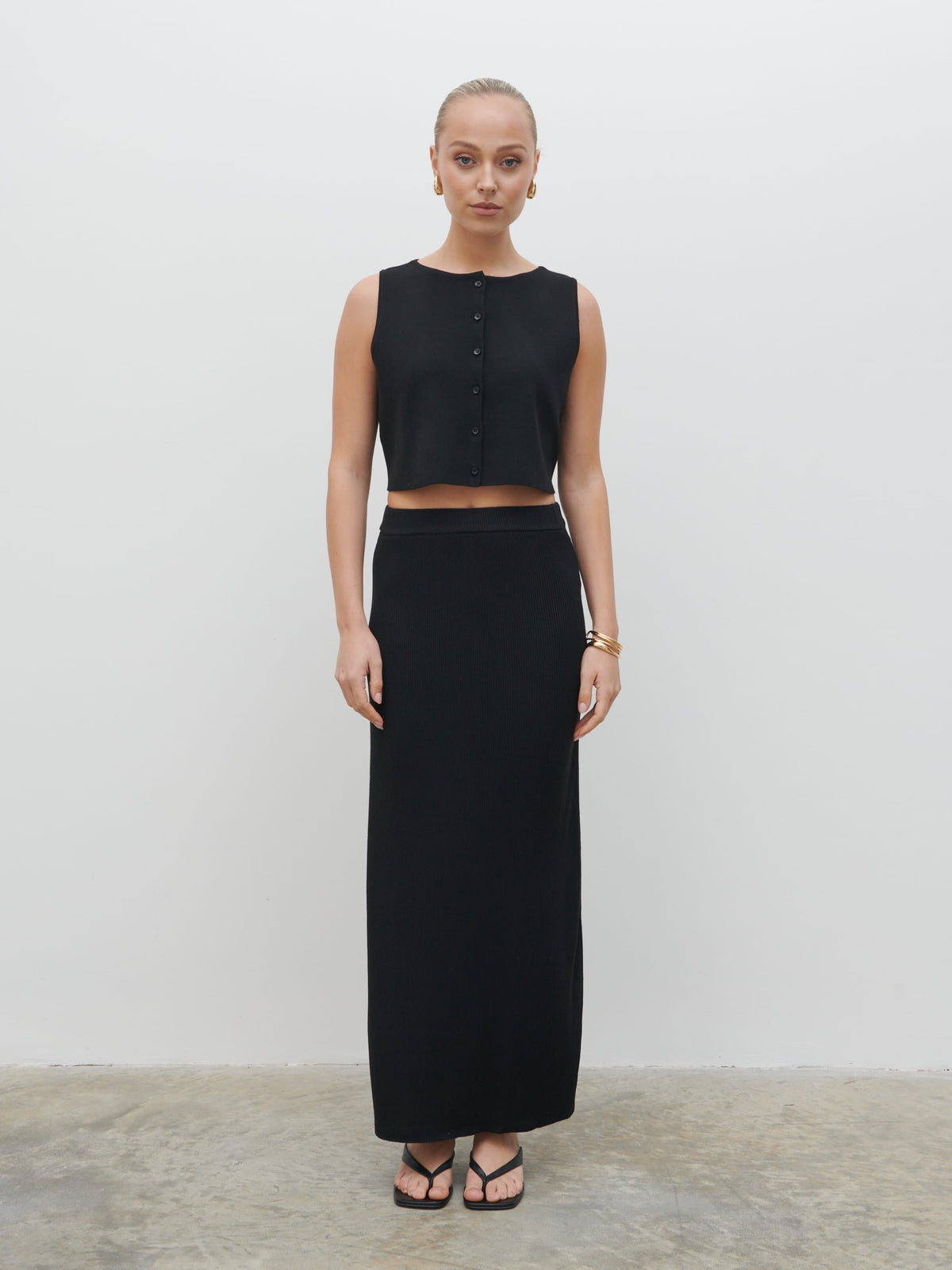 Reese Knit Waistcoat - Black