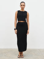 Reese Midaxi Knit Skirt - Black