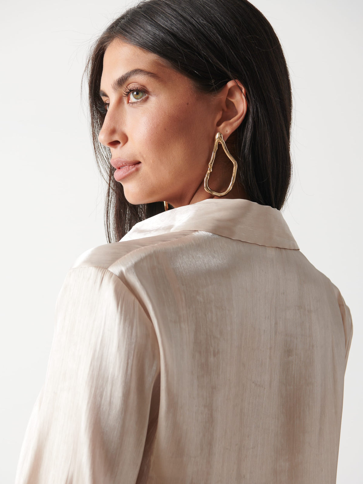 Rosalie Collared Blouse - Champagne Gold