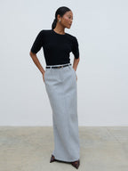 Rudy Tailored Skirt - Grey Marl