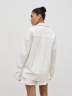 Ryleigh Cotton Poplin Shirt - White