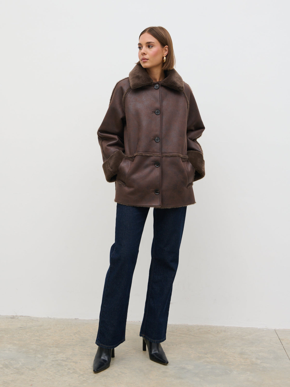Sawyer Aviator Coat - Brown