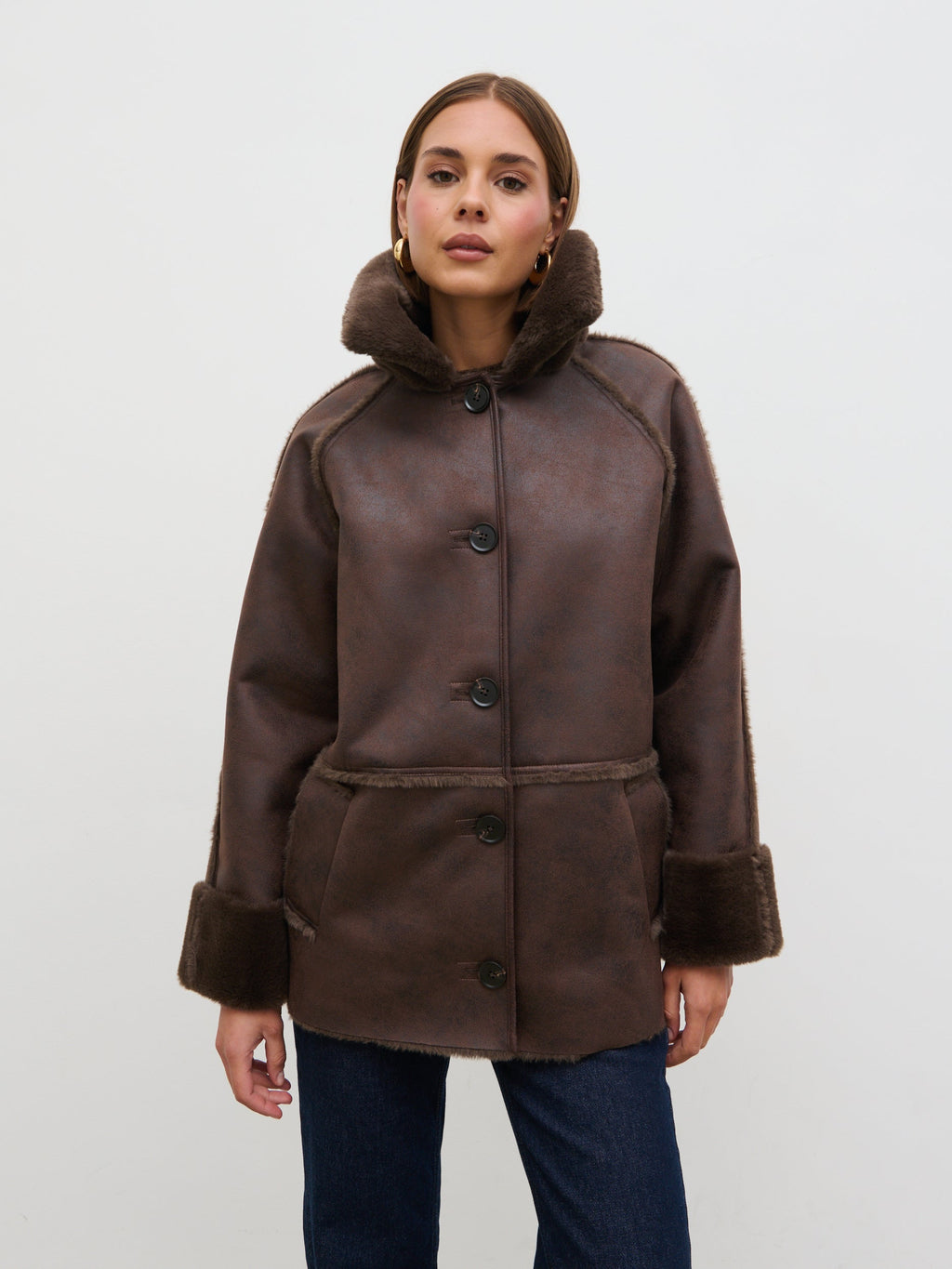 Sawyer Aviator Coat - Brown