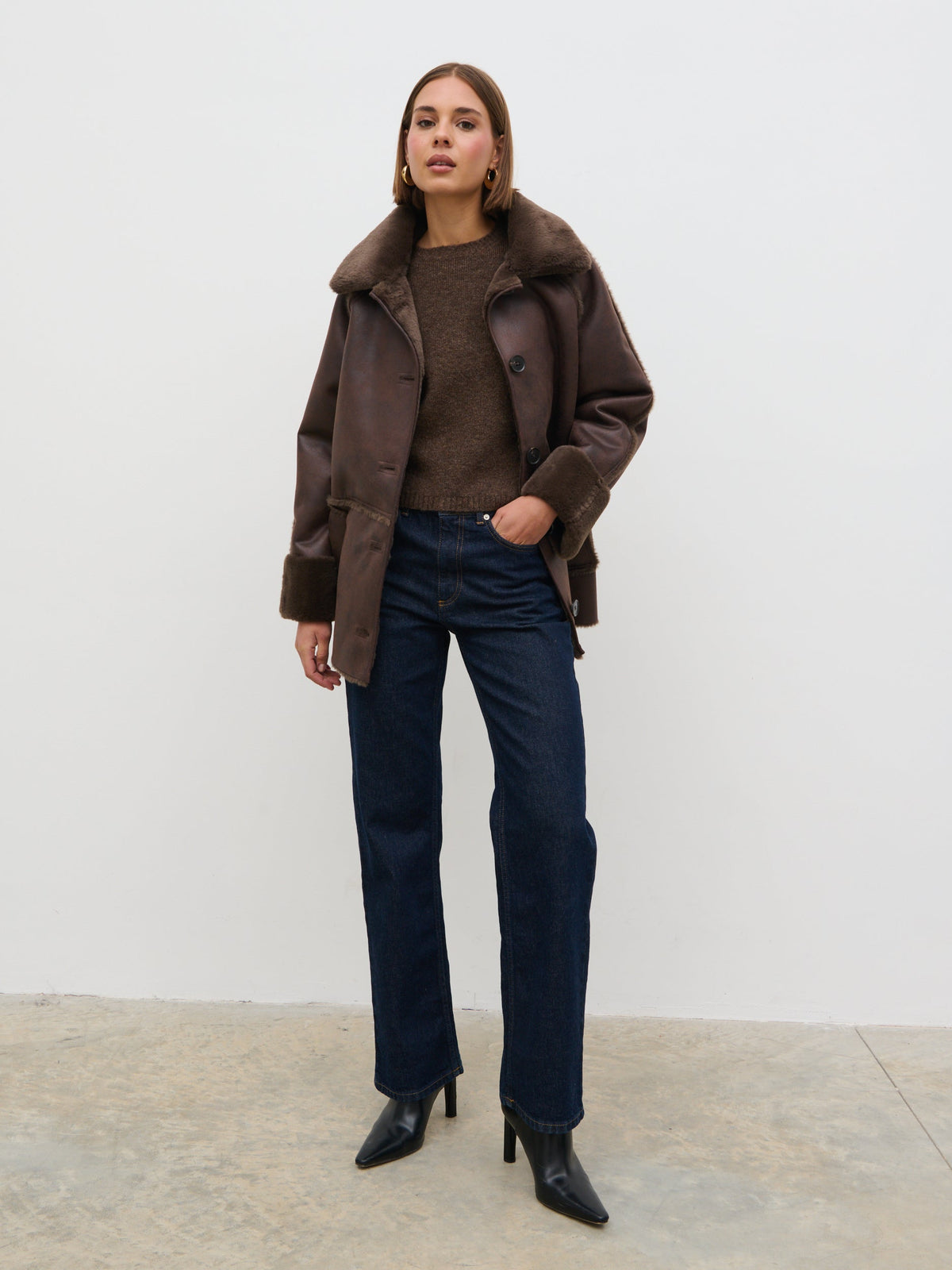 Sawyer Aviator Coat - Brown