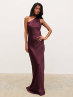 Sheree One Shoulder Sash Maxi Dress - Fig