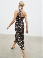 Sheree Midaxi Dress - Brown and Cream Polka Dot