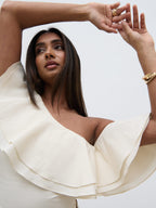 Sol Ruffle Cropped Top - Natural
