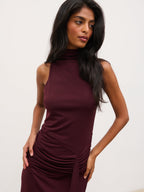 Solace Jersey Halterneck Maxi Dress - Fig