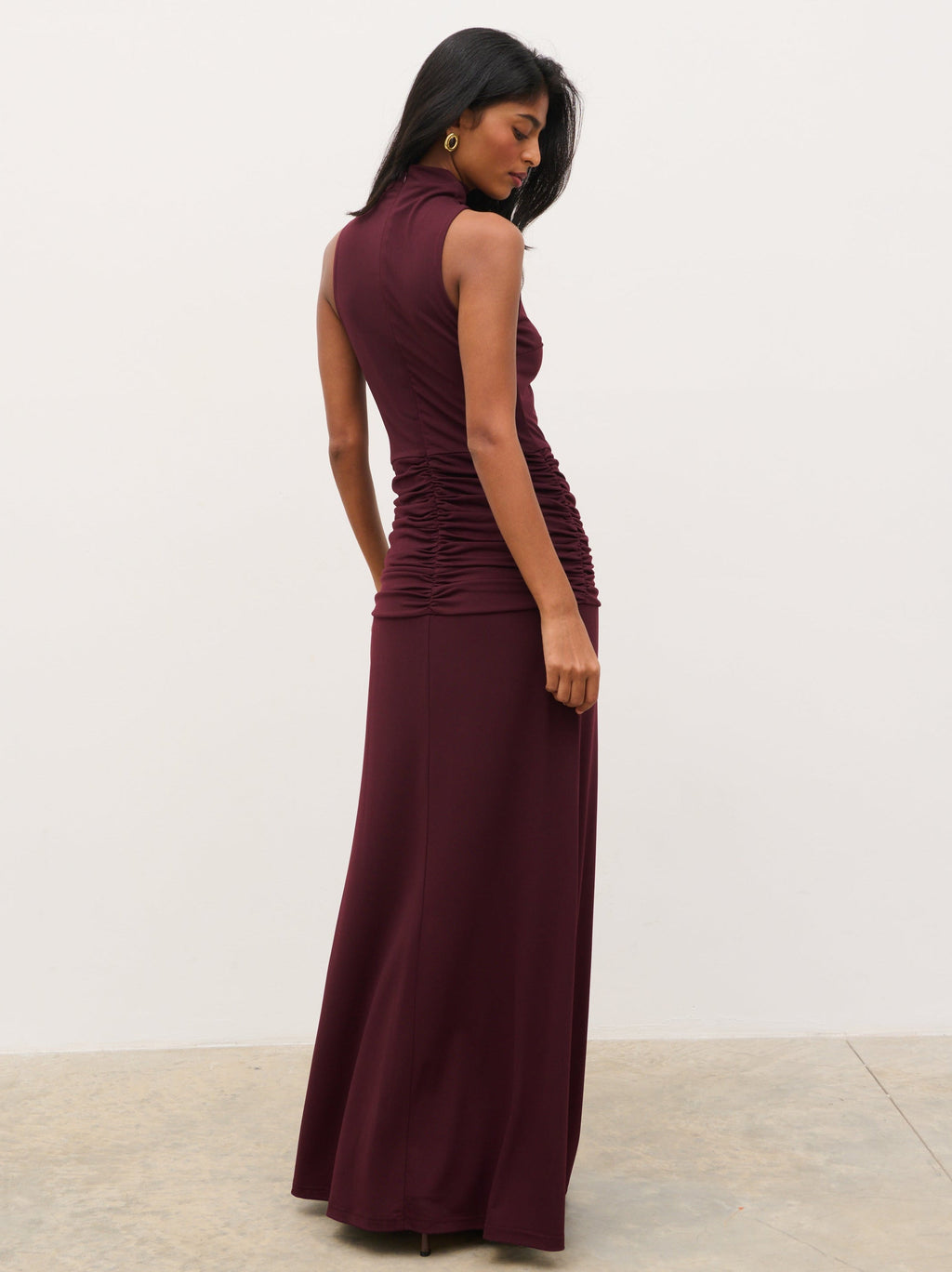 Solace Jersey Halterneck Maxi Dress - Fig