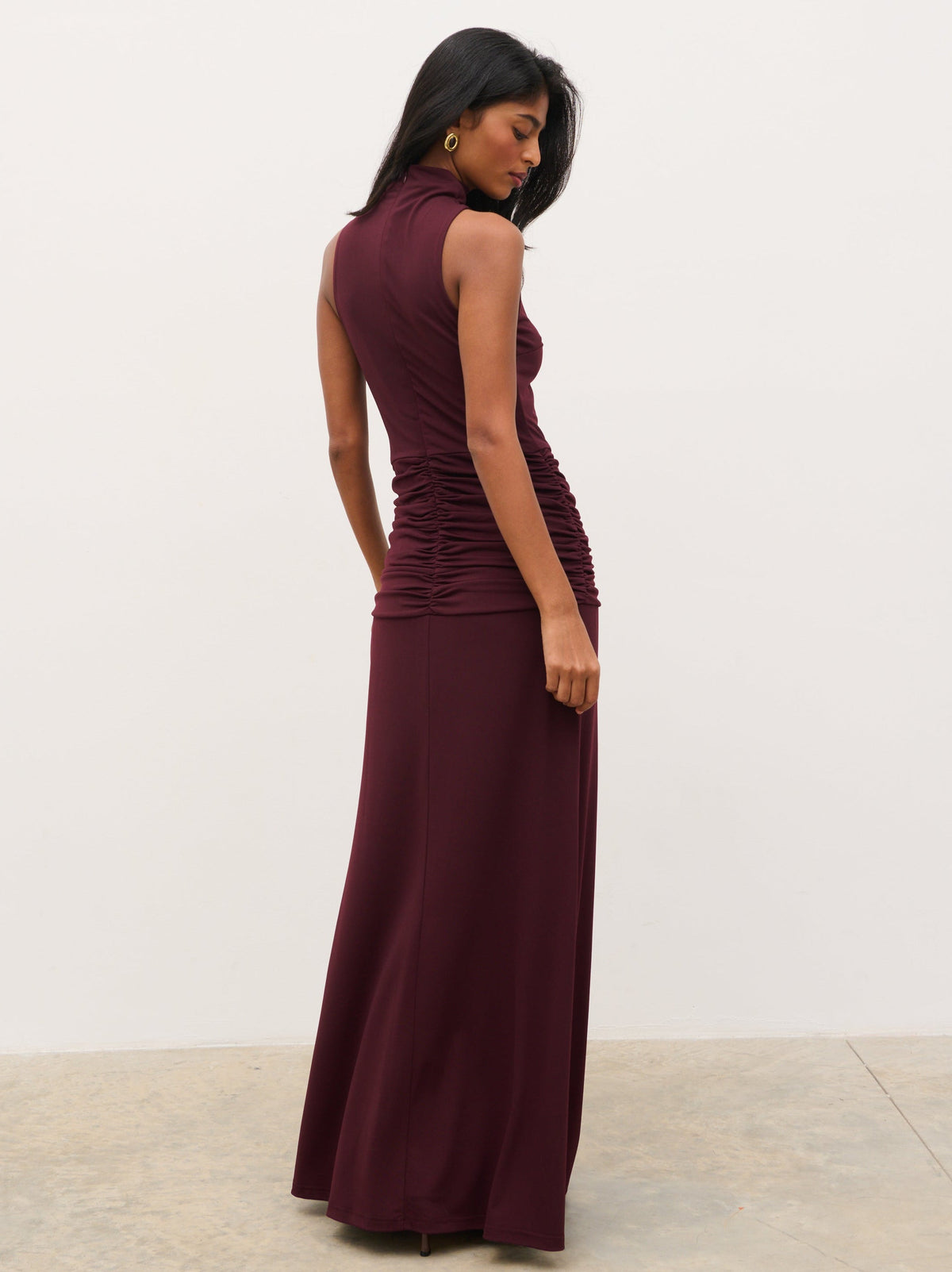 Solace Jersey Halterneck Maxi Dress - Fig