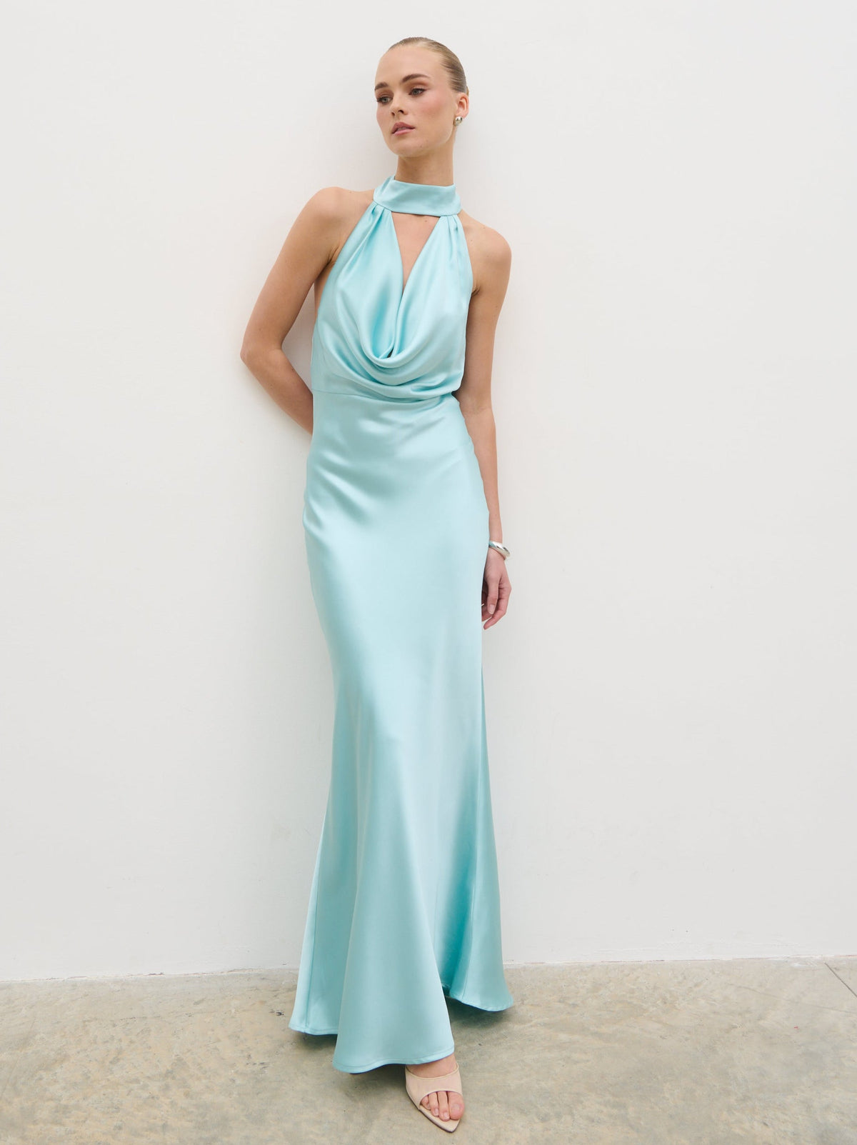 Solene Cowl Neck Maxi Dress - Seaspray
