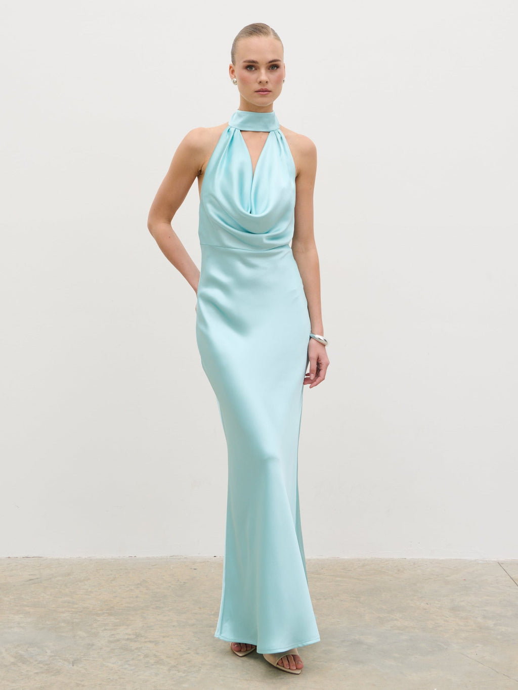 Solene Cowl Neck Maxi Dress - Seaspray