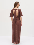 Suvi Crochet T-shirt Dress - Chocolate Brown