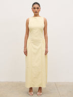 Sylvie Slash Neck Midaxi Dress - Lemon