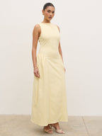Sylvie Slash Neck Midaxi Dress - Lemon