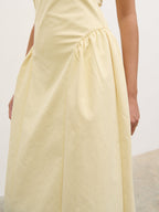 Sylvie Slash Neck Midaxi Dress - Lemon