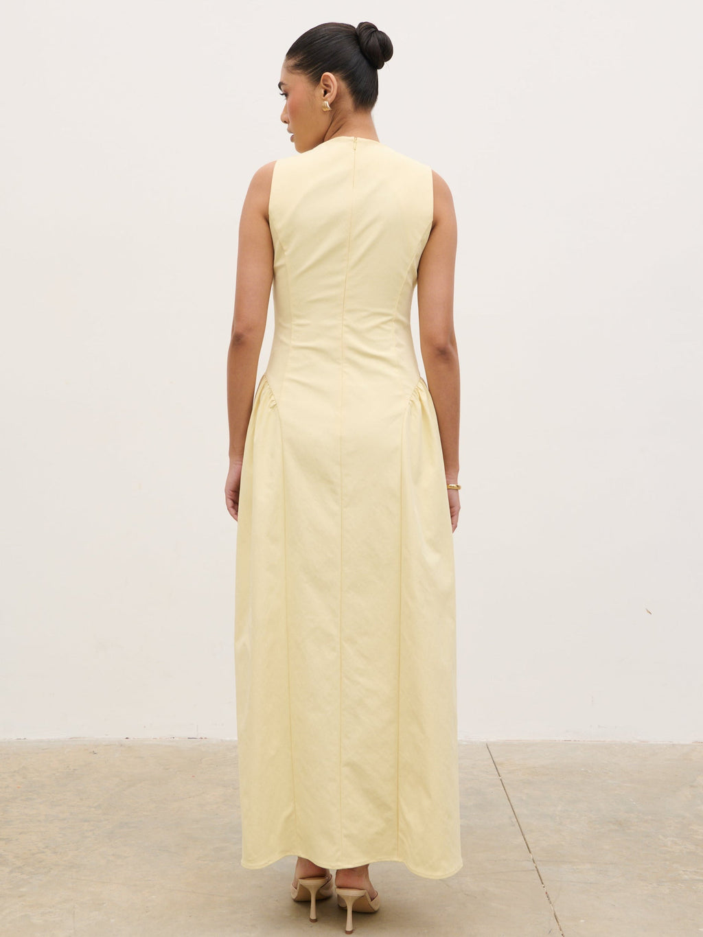 Sylvie Slash Neck Midaxi Dress - Lemon