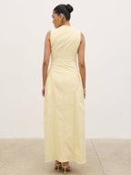 Sylvie Slash Neck Midaxi Dress - Lemon