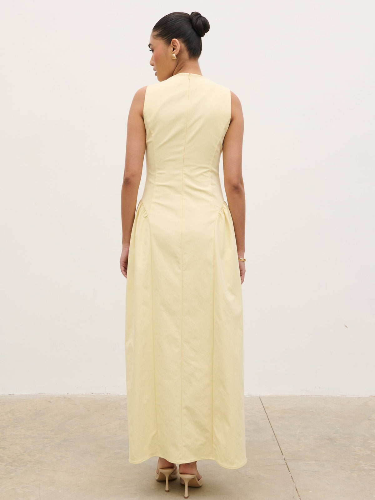 Sylvie Slash Neck Midaxi Dress - Lemon