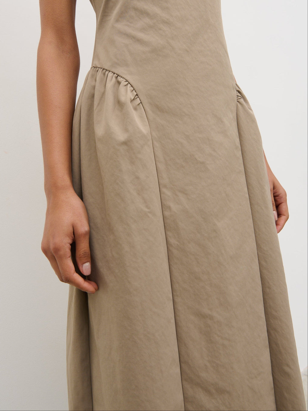 Sylvie Slash Neck Midaxi Dress - Taupe