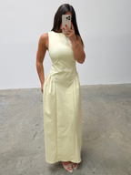 Sylvie Slash Neck Midaxi Dress - Lemon