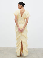 Tamsin Ruffle Chiffon Maxi Dress - Lemon