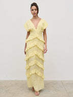 Tamsin Ruffle Dress - Lemon