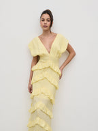Tamsin Ruffle Dress - Lemon