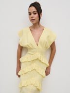 Tamsin Ruffle Dress - Lemon
