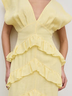 Tamsin Ruffle Dress - Lemon