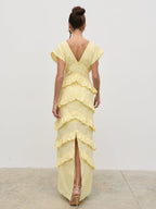 Tamsin Ruffle Dress - Lemon