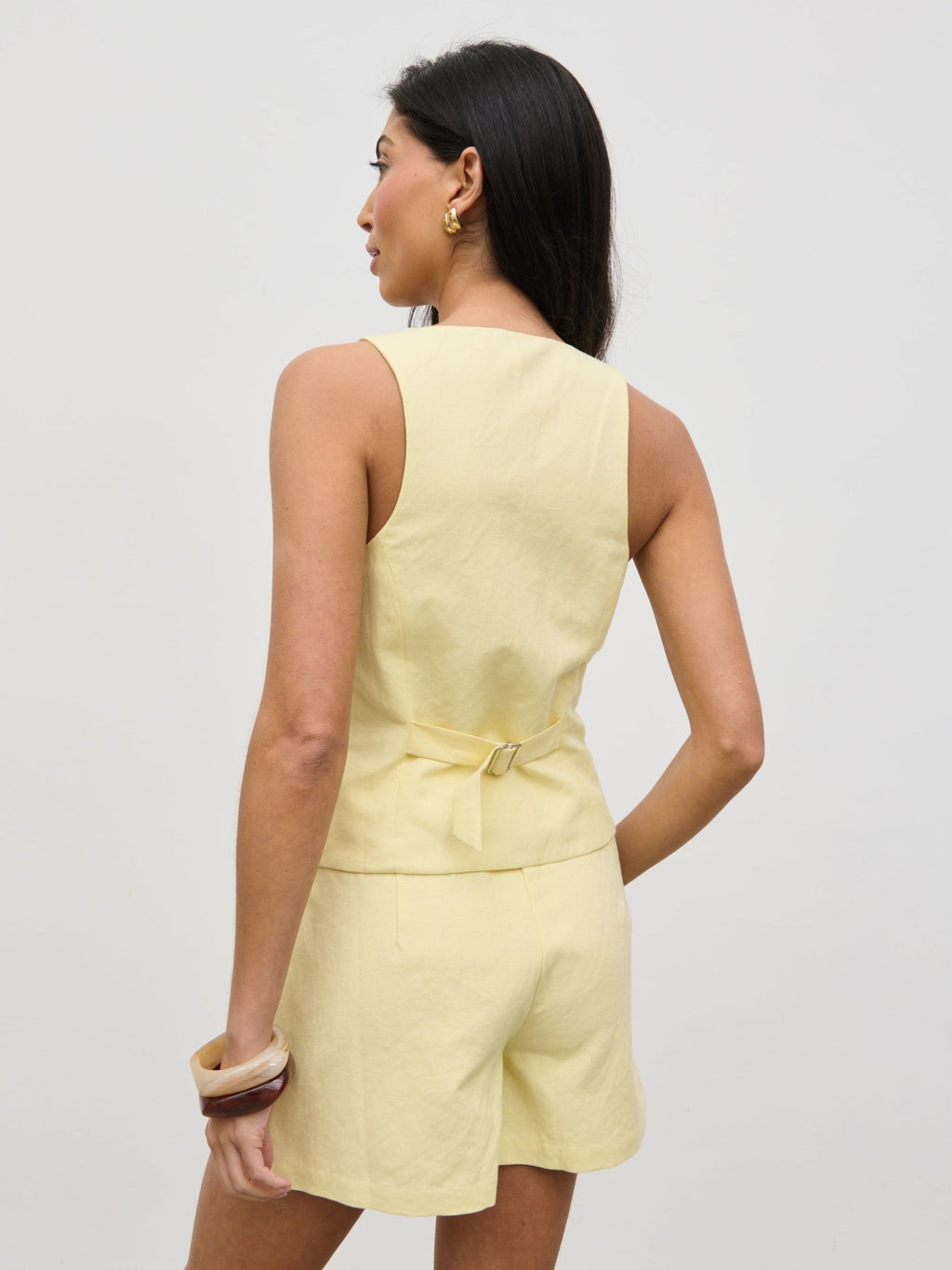 Thali Racer Neck Waistcoat - Lemon