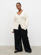 Tia Knit Top Curve - Cream