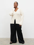 Tia Knit Top Curve - Cream