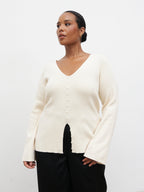 Tia Knit Top Curve - Cream
