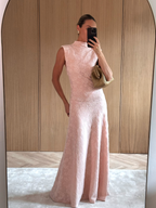 Tyra Drop Hem Floral Maxi Dress - Pastel Pink