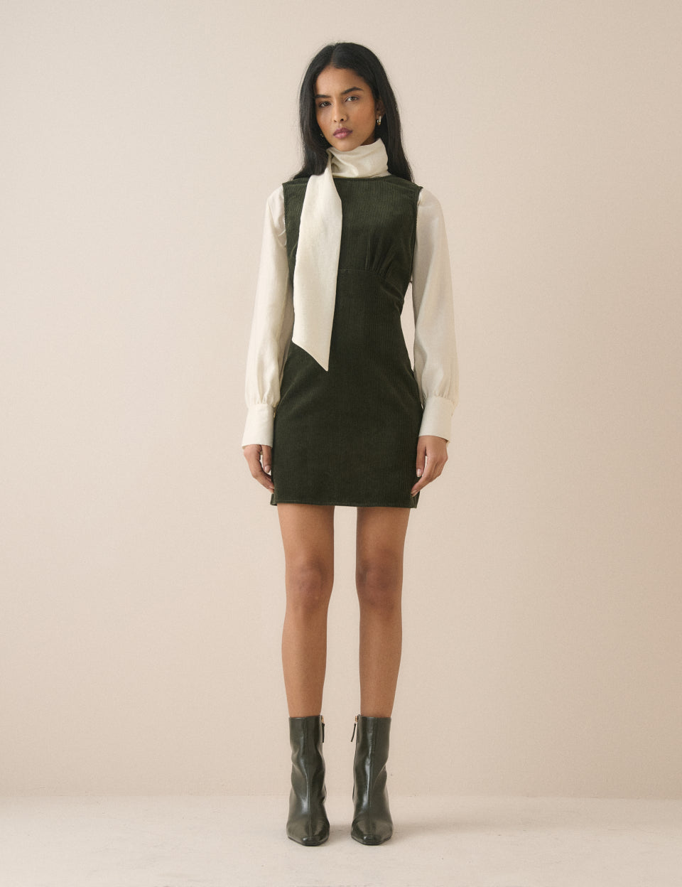 Green Cord Vicky Mini Dress