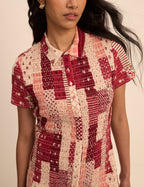 Red and Cream Patchwork Mel Mini Dress