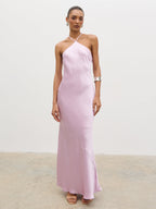 Yvette Halter Neck Maxi Dress - Lilac