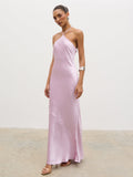 Yvette Halter Neck Maxi Dress - Lilac