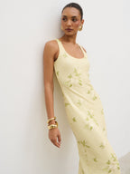 Zia Sequin Maxi Dress - Lemon Floral Sequin