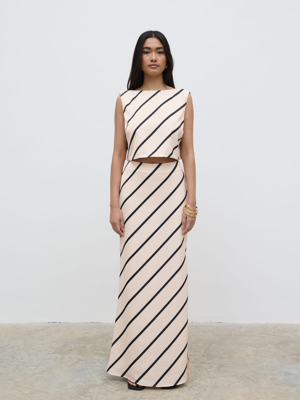 Zuri Tied Striped Top - Asymmetric Stripe
